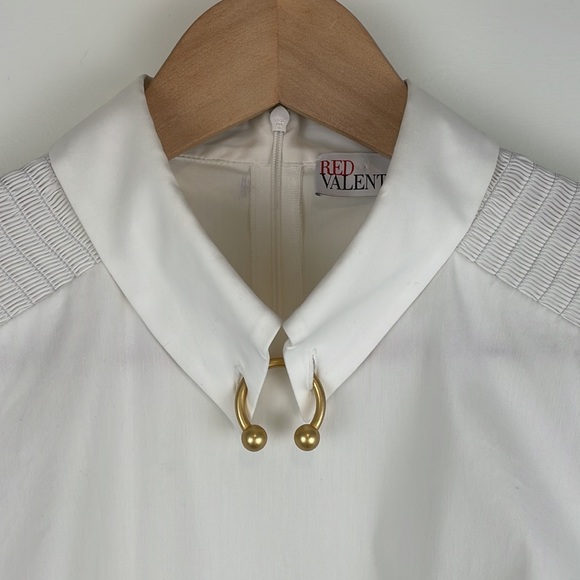 RED Valentino Piercing Detail Poplin Top - Picture 2 of 7